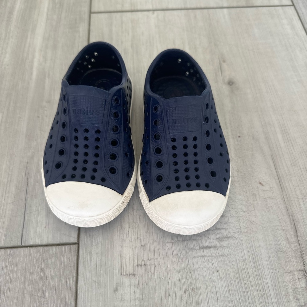 Native Blue and White Sneakers Casual Lightweight Design